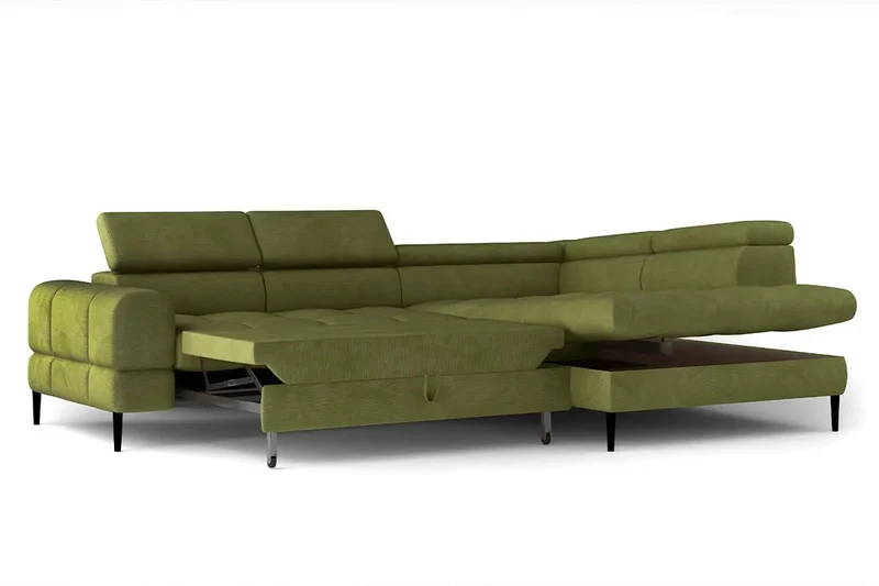Canapé d'angle Convertible avec coffre de rangement BERGAMO L - 285 x 218 cm