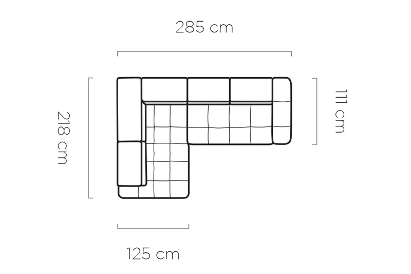 Canapé d'angle Convertible avec coffre de rangement BERGAMO L - 285 x 218 cm