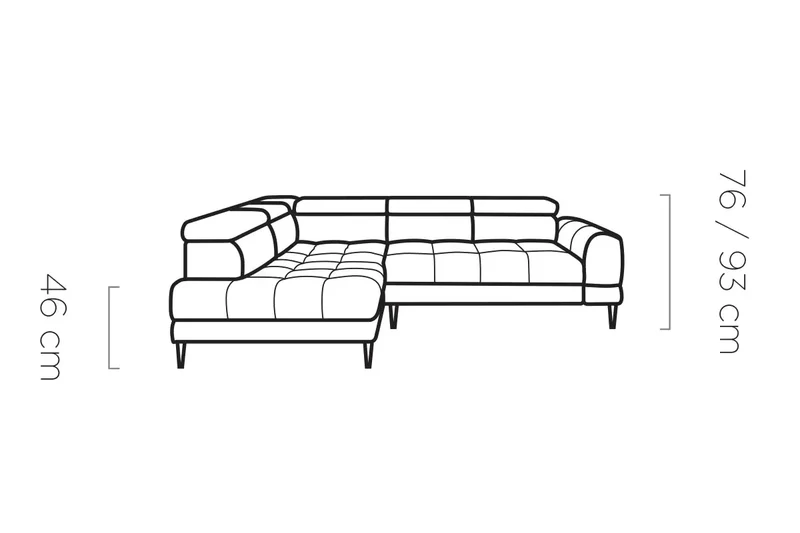 Canapé d'angle Convertible avec coffre de rangement BERGAMO L - 285 x 218 cm
