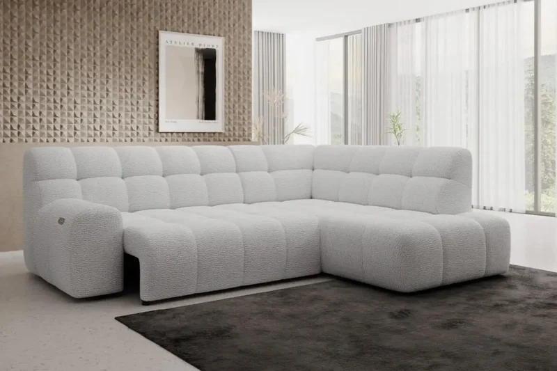 Canapé d'angle convertible électrique NIMBUS L - 267 x 207 cm