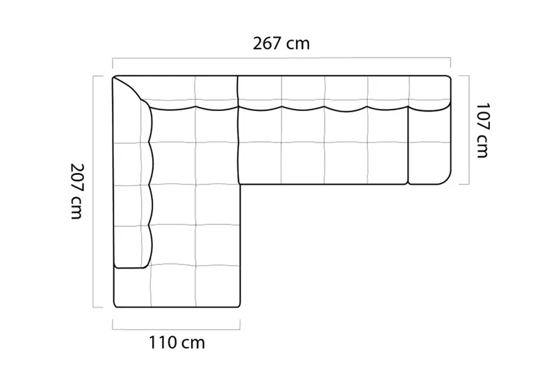 Canapé d'angle convertible électrique NIMBUS L - 267 x 207 cm