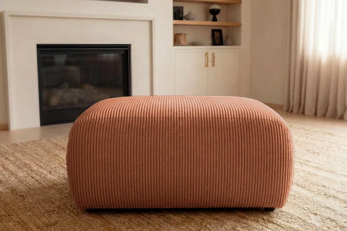 SACHA POUF - Petit velours côtelé