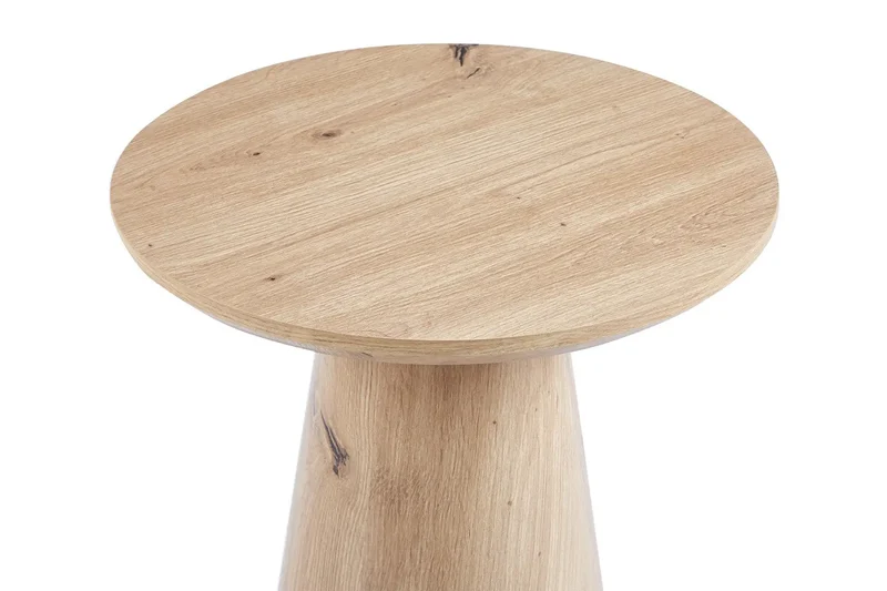 Table Basse Ronde Effet Chêne Vieilli LUKA - 45 cm