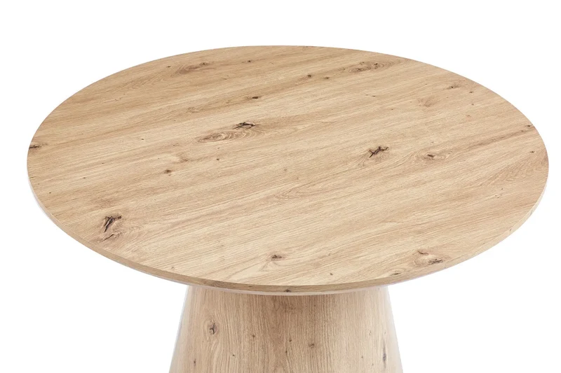 Table Basse Ronde Effet Chêne Vieilli LUKA - 80 cm