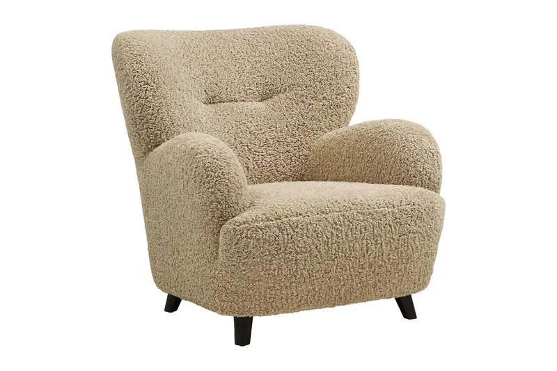 Fauteuil avec accoudoirs en Tissu Marron LUNARO - 86 x 84 cm