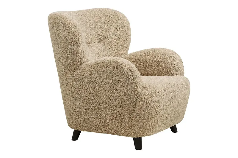 Fauteuil avec accoudoirs en Tissu Marron LUNARO - 86 x 84 cm