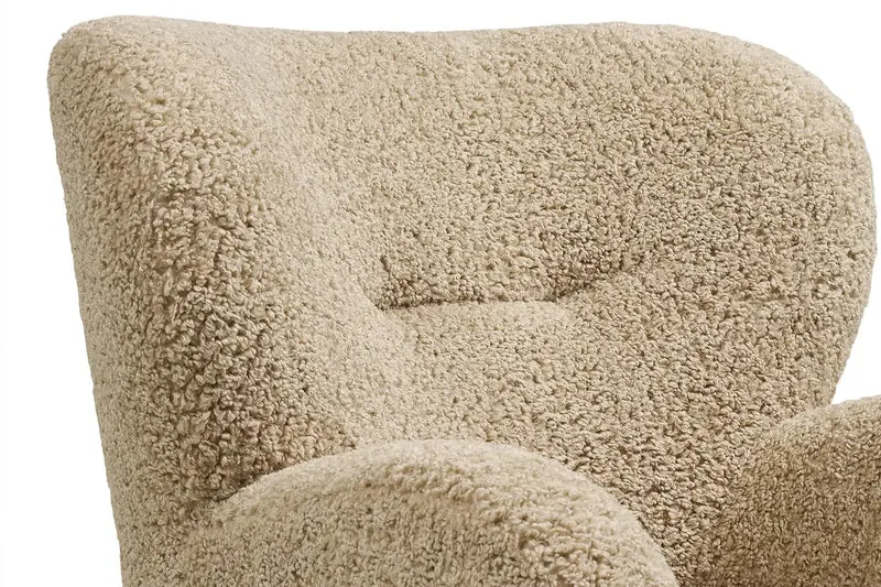 Fauteuil avec accoudoirs en Tissu Marron LUNARO - 86 x 84 cm