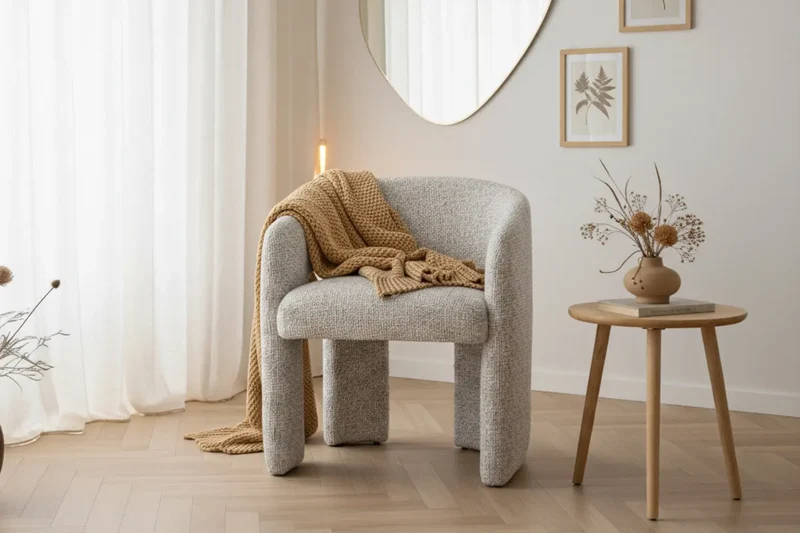 Fauteuil avec accoudoirs en Tissu Chiné MONROE - 58 x 55 cm