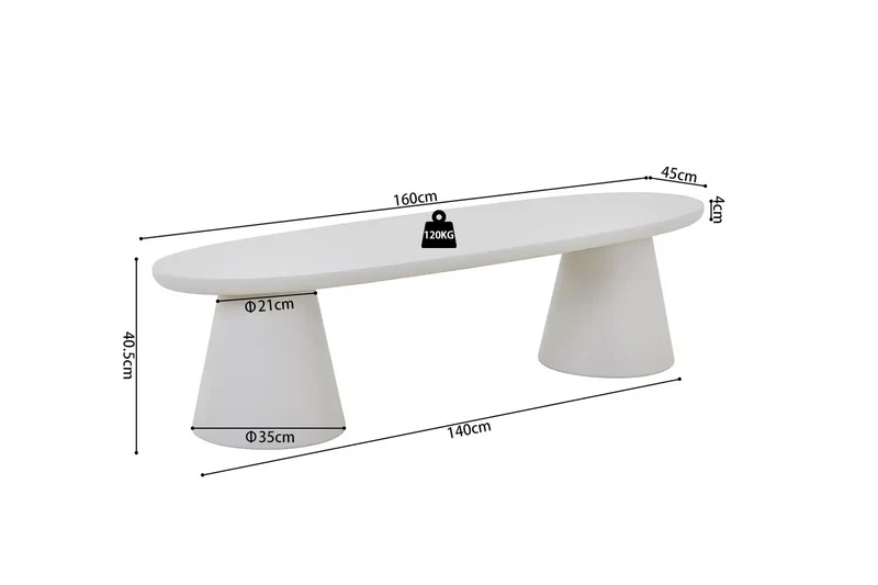 Meuble TV Effet Ciment Ecru TAVINA pour votre salon - 160 cm
