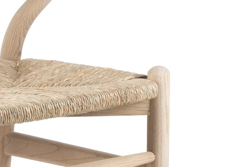 Chaise en Bois d'Orme avec l'Assise Tissé en Jonc de Mer BARTY - 55 x 52.5cm