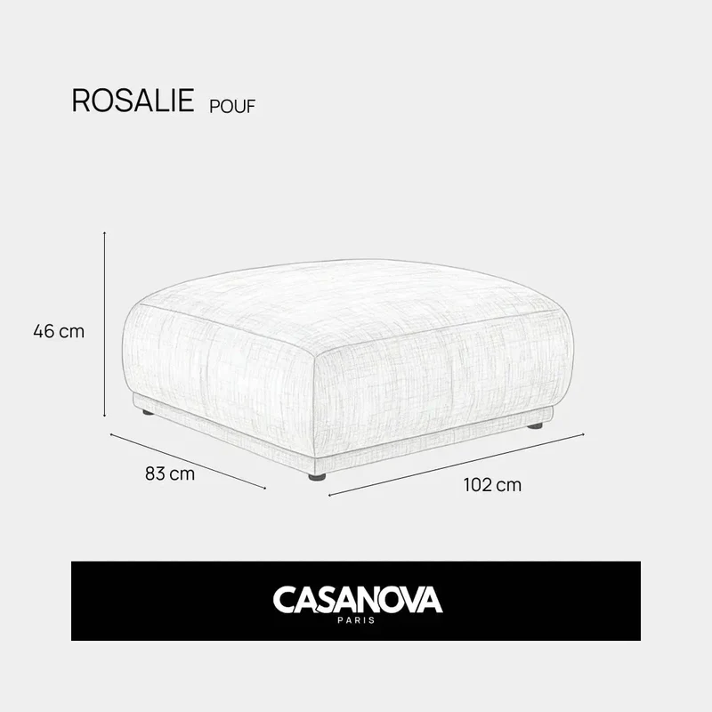 ROSALIE POUF - Tissu chenille