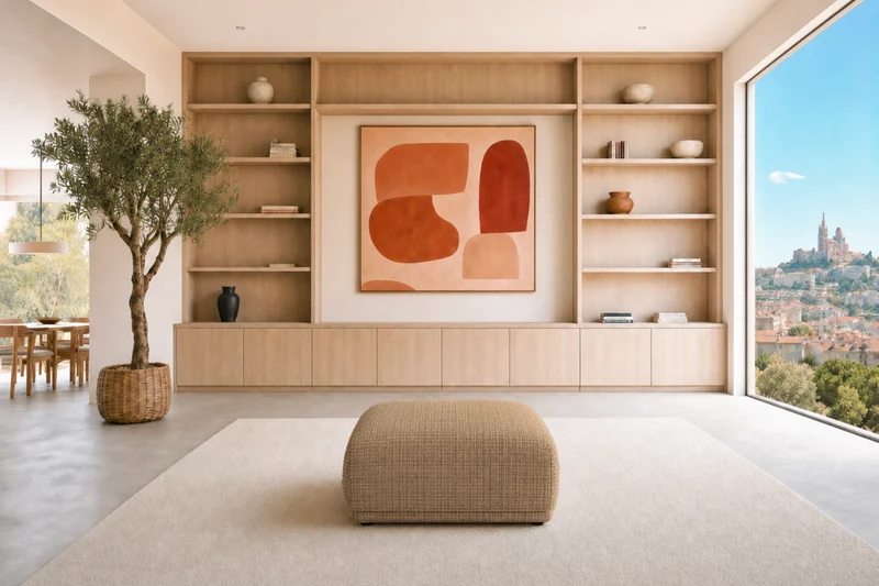 ROSALIE POUF - Tissu chenille