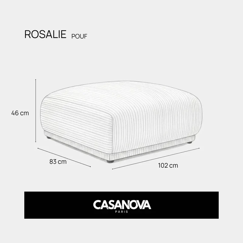 ROSALIE POUF - Petit velours côtelé