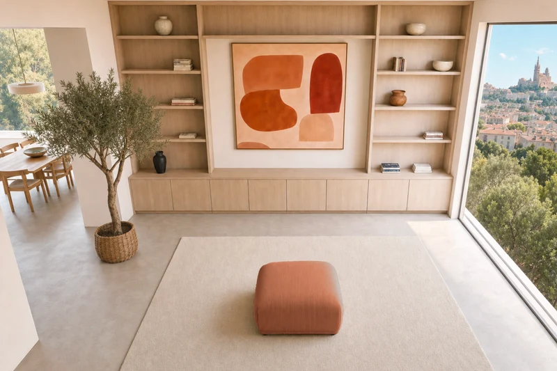ROSALIE POUF - Petit velours côtelé