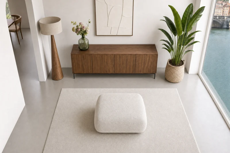 LEVI POUF - Tissu lisse