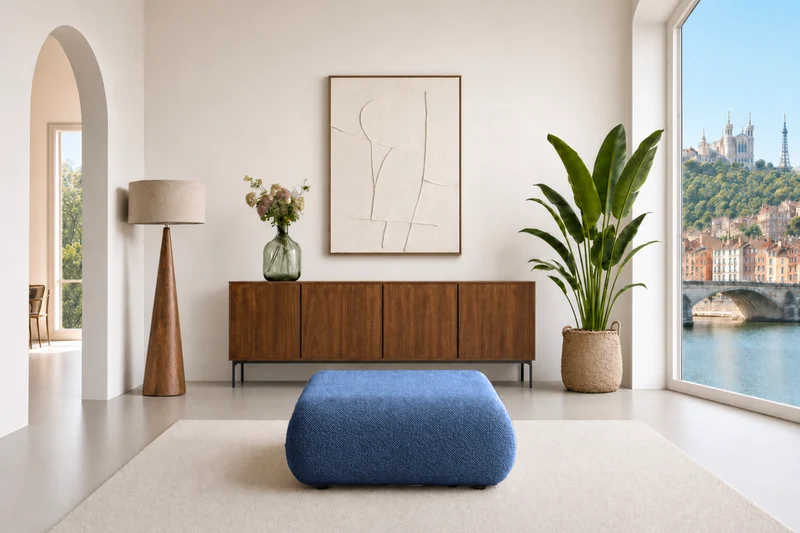 LEVI POUF - Tissu lisse