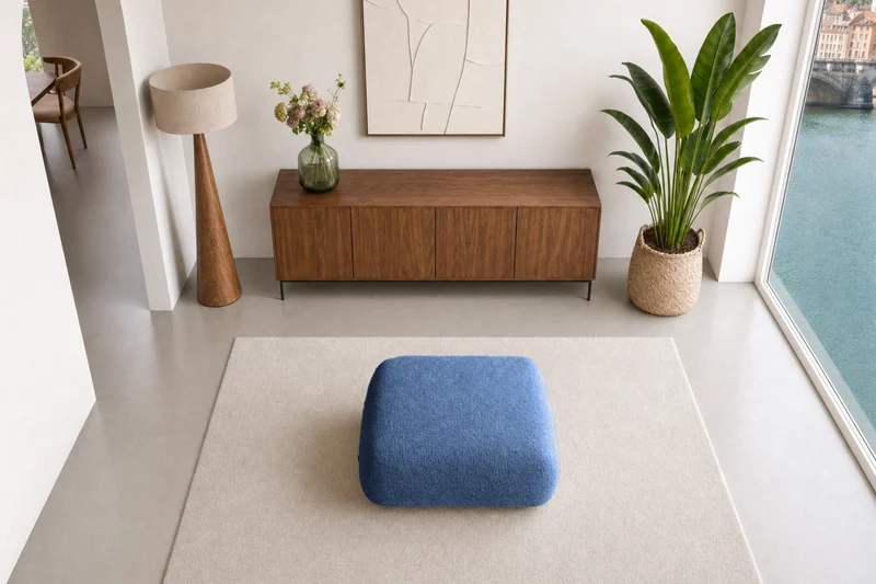 LEVI POUF - Tissu lisse