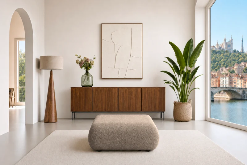 LEVI POUF - Tissu lisse