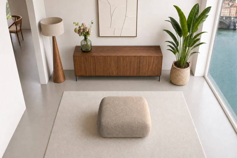 LEVI POUF - Tissu lisse