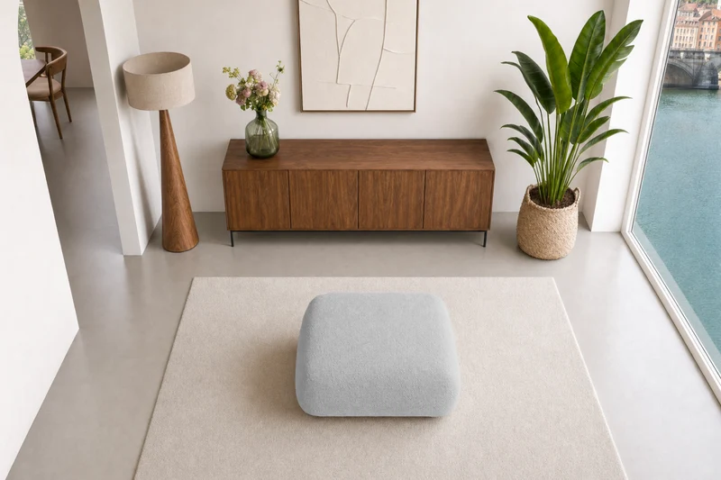 LEVI POUF - Tissu lisse