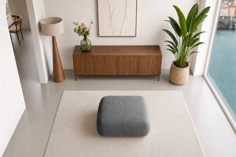 LEVI POUF - Tissu lisse