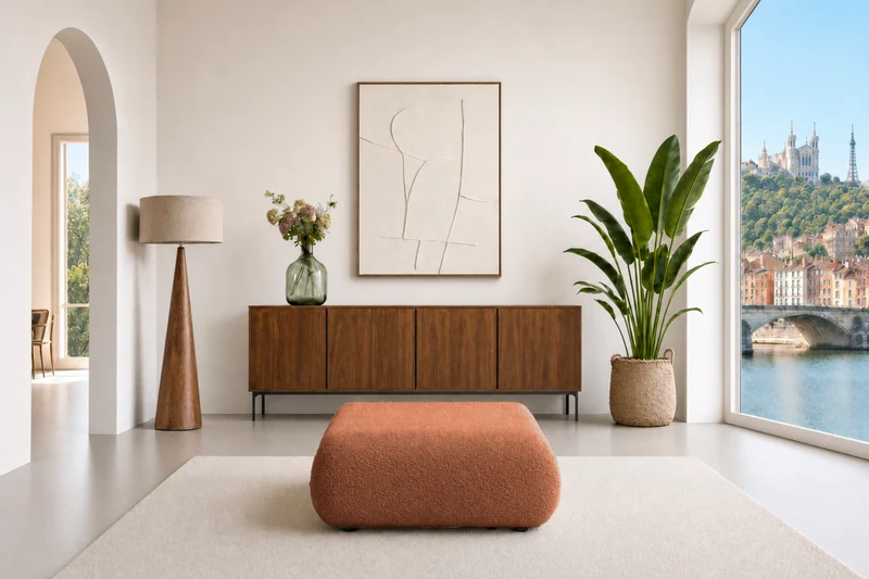 LEVI POUF - Tissu lisse
