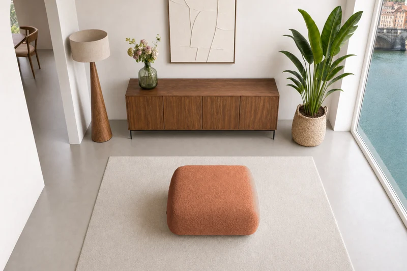 LEVI POUF - Tissu lisse
