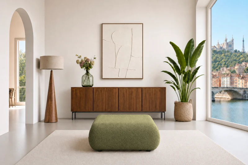 LEVI POUF - Tissu lisse