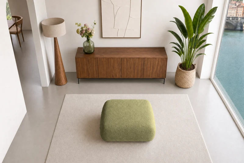 LEVI POUF - Tissu lisse