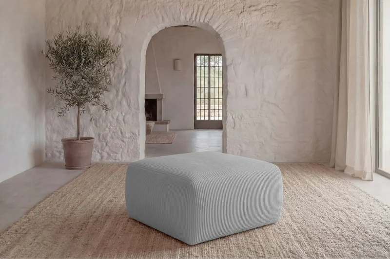 ELIO POUF - Petit velours côtelé