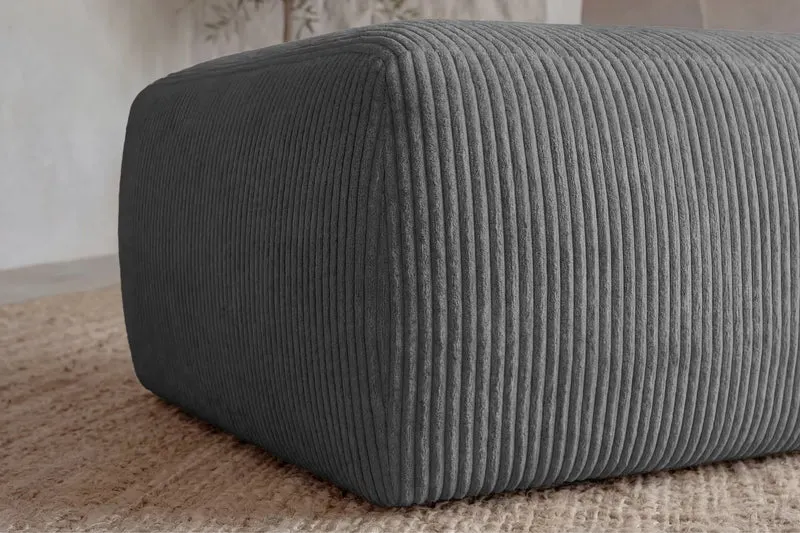 ELIO POUF - Petit velours côtelé