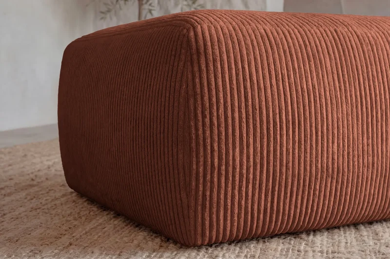 ELIO POUF - Petit velours côtelé