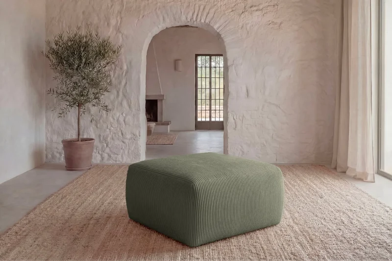 ELIO POUF - Petit velours côtelé