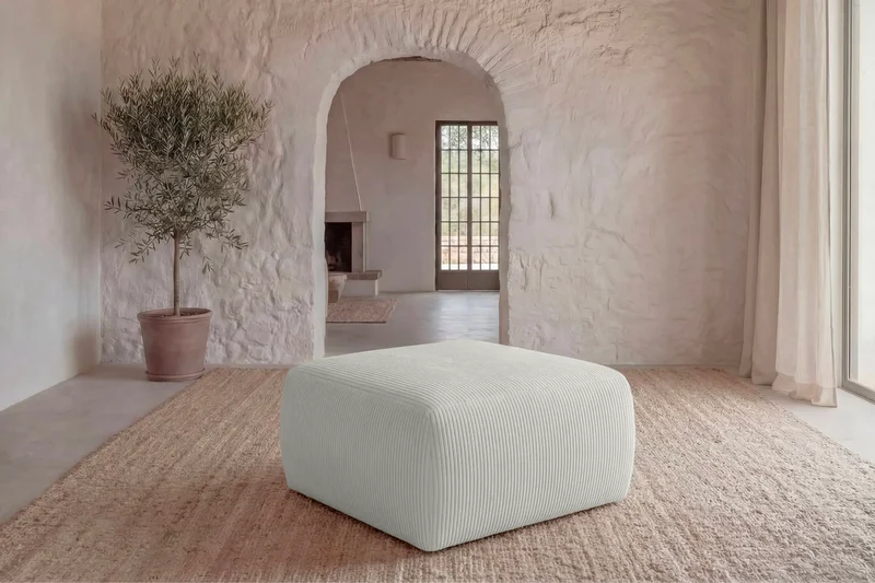 ELIO POUF - Petit velours côtelé