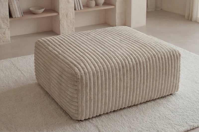 OLYMPE POUF - Gros velours côtelé
