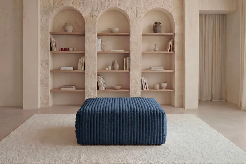 OLYMPE POUF - Gros velours côtelé