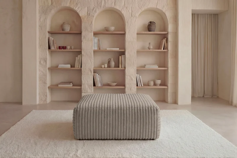 OLYMPE POUF - Gros velours côtelé