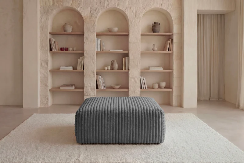 OLYMPE POUF - Gros velours côtelé