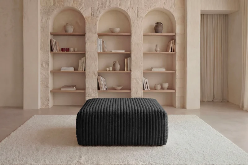 OLYMPE POUF - Gros velours côtelé