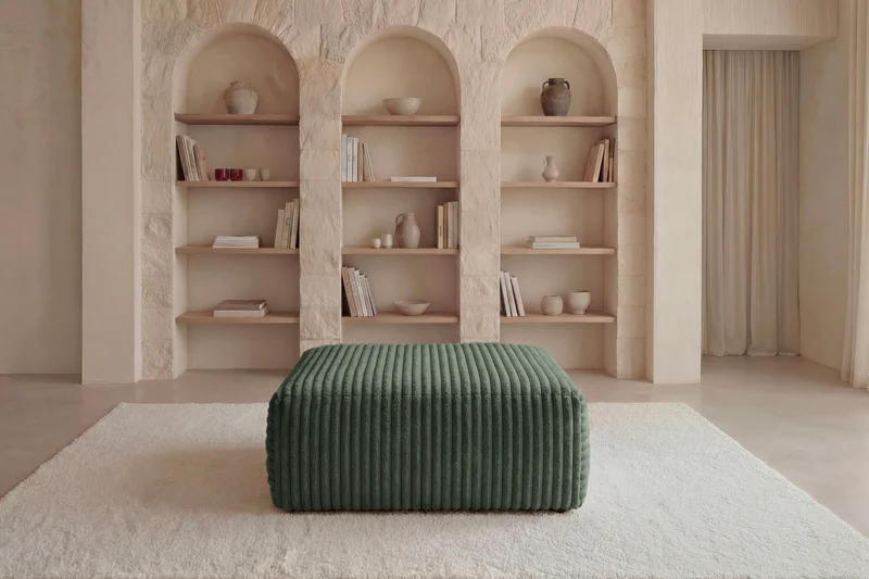 OLYMPE POUF - Gros velours côtelé