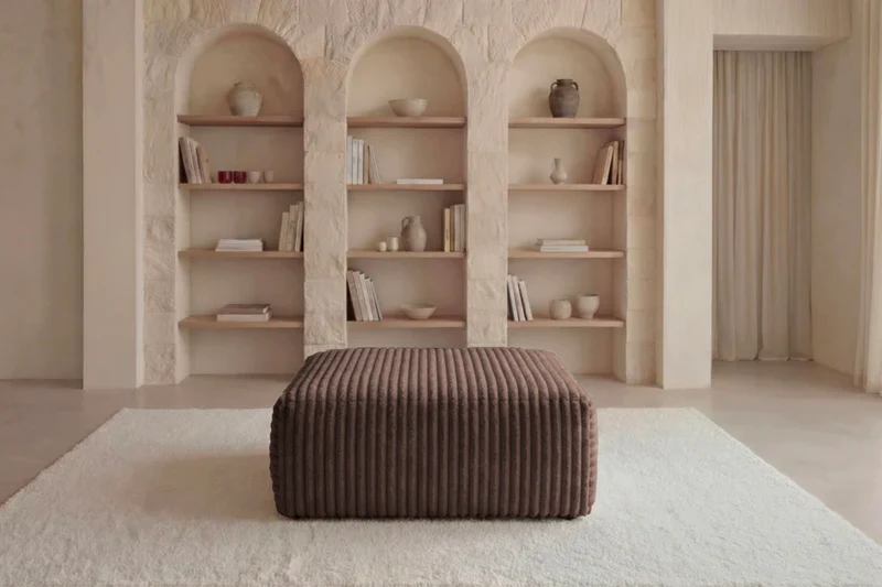 OLYMPE POUF - Gros velours côtelé