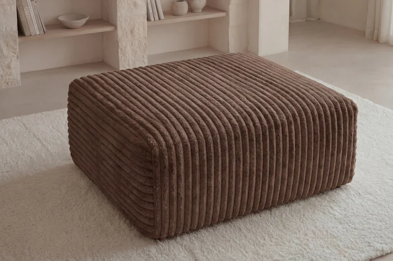 OLYMPE POUF - Gros velours côtelé