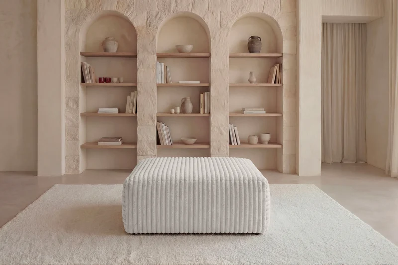 OLYMPE POUF - Gros velours côtelé
