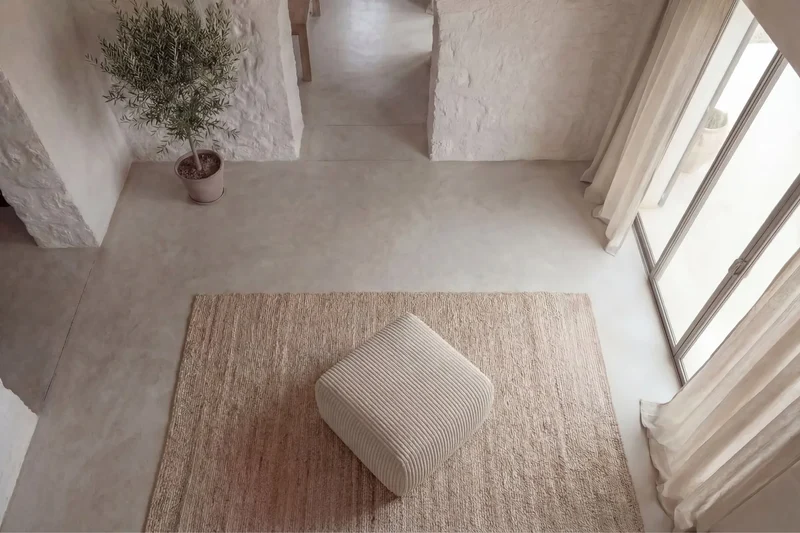 ELIO POUF - Gros velours côtelé