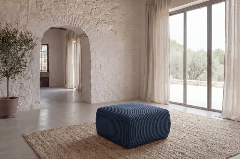 ELIO POUF - Gros velours côtelé