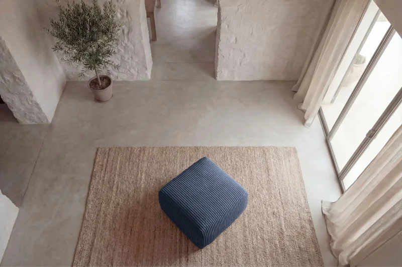 ELIO POUF - Gros velours côtelé