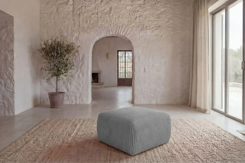 ELIO POUF - Gros velours côtelé