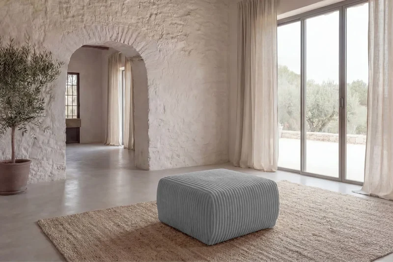 ELIO POUF - Gros velours côtelé