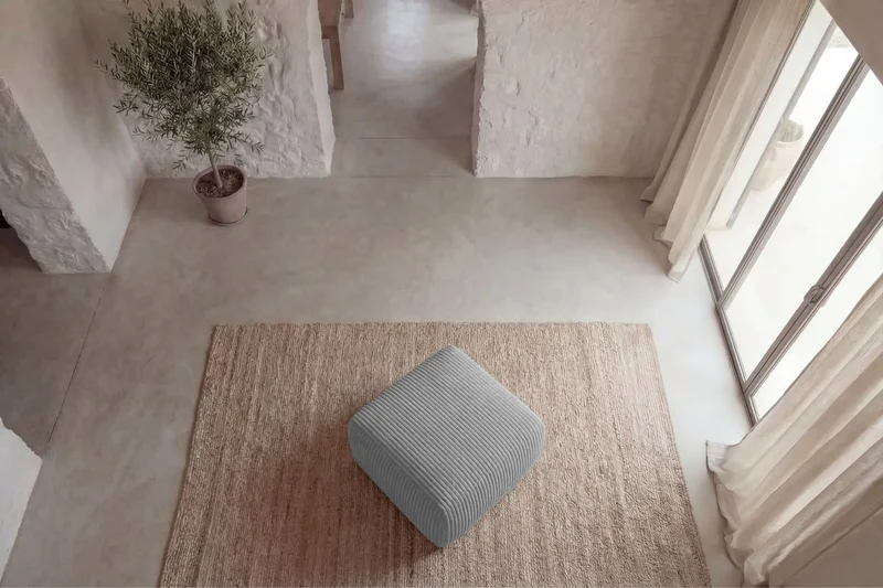 ELIO POUF - Gros velours côtelé