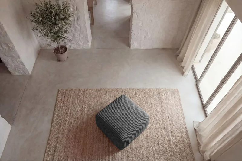 ELIO POUF - Gros velours côtelé